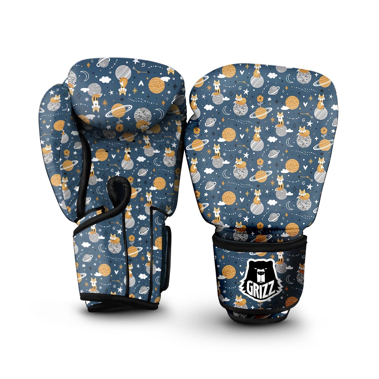 Fox Space Print Pattern Boxing Gloves-grizzshop