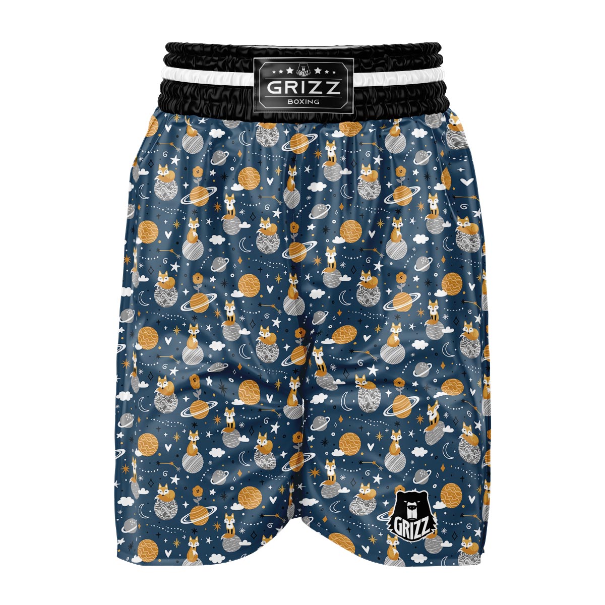 Fox Space Print Pattern Boxing Shorts-grizzshop