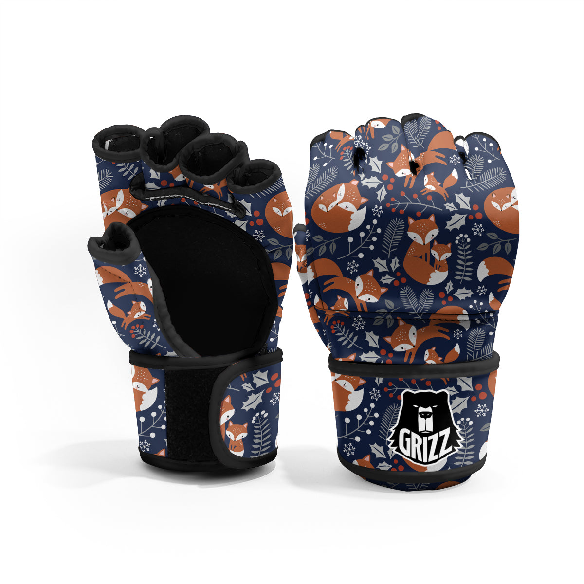 Fox Winter Print Pattern MMA Gloves-grizzshop