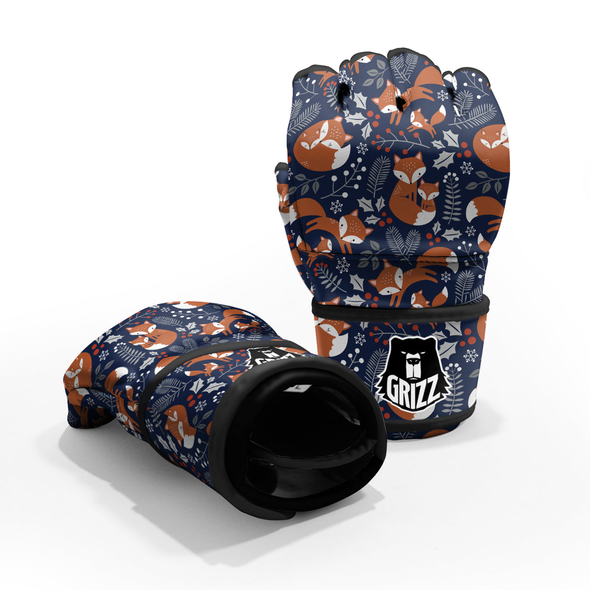 Fox Winter Print Pattern MMA Gloves-grizzshop