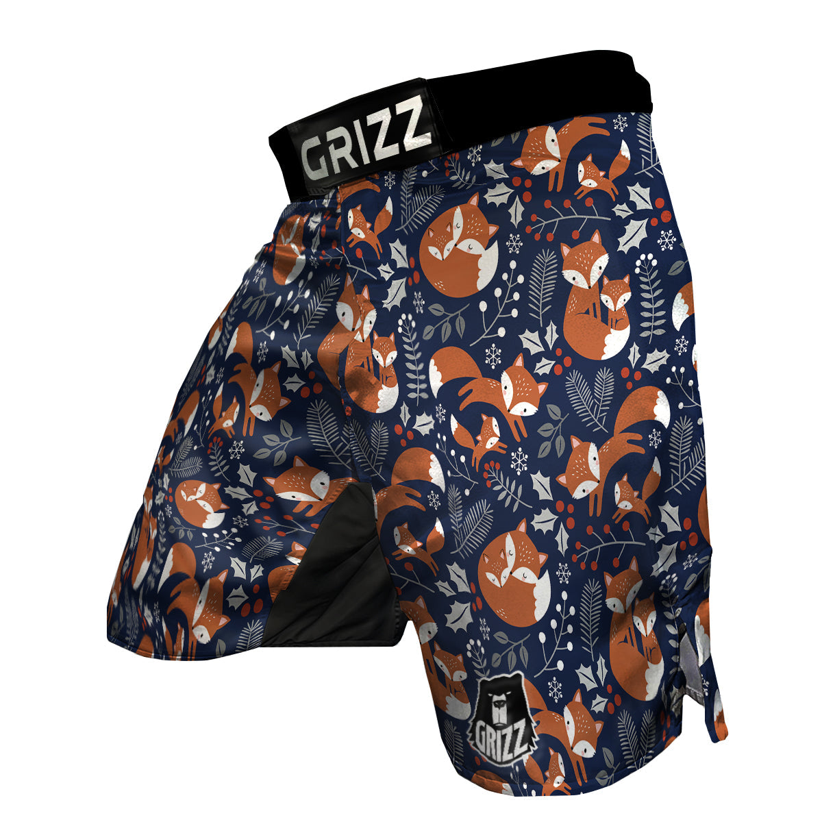 Fox Winter Print Pattern MMA Shorts-grizzshop