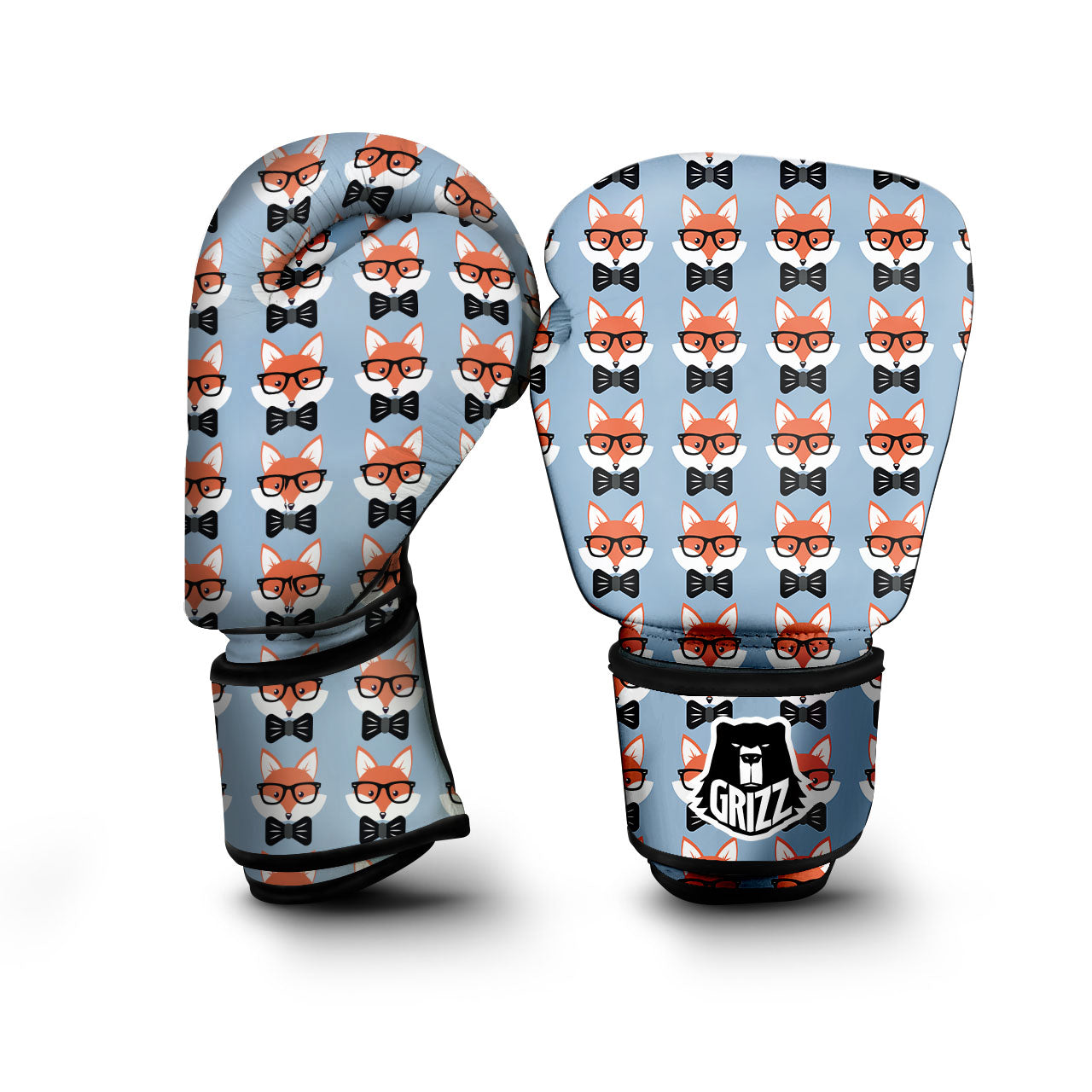 Fox With Glasses Print Pattern Boxing Gloves-grizzshop
