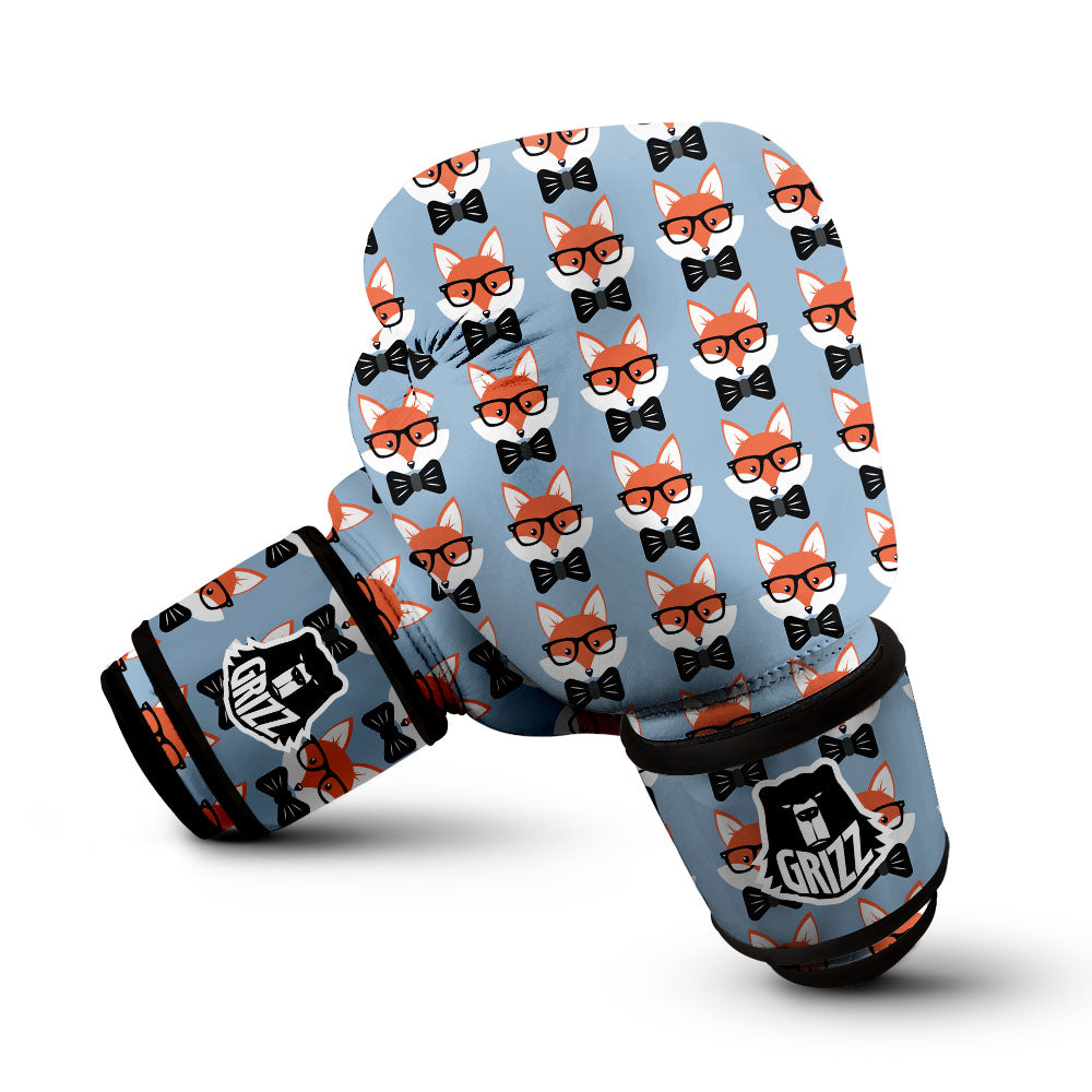 Fox With Glasses Print Pattern Boxing Gloves-grizzshop