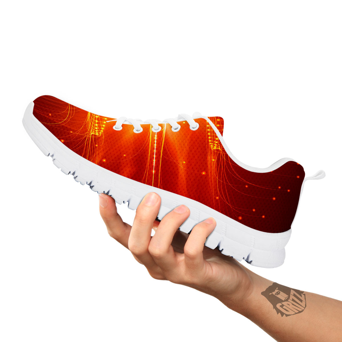 Fractal Light Print White Sneaker-grizzshop