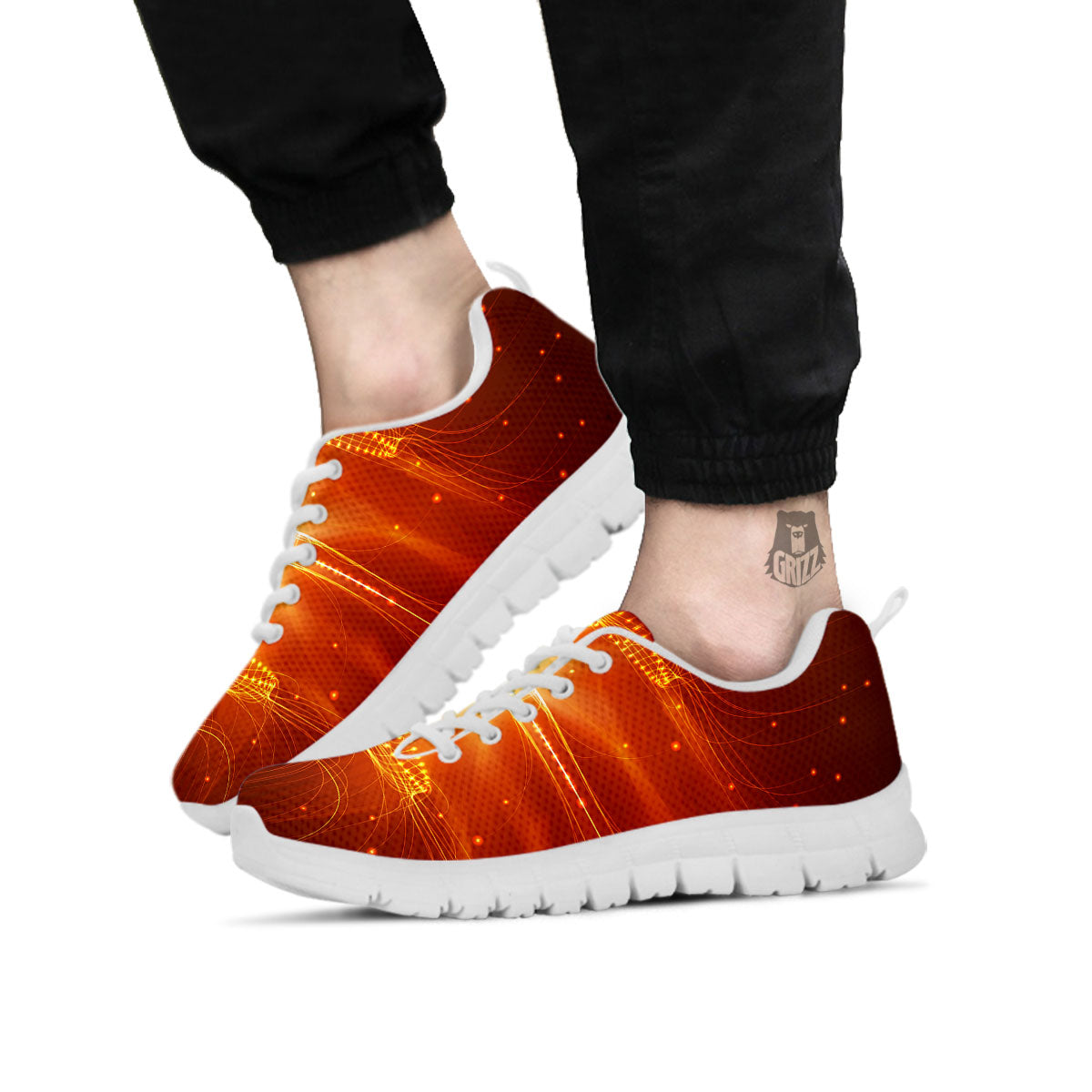 Fractal Light Print White Sneaker-grizzshop