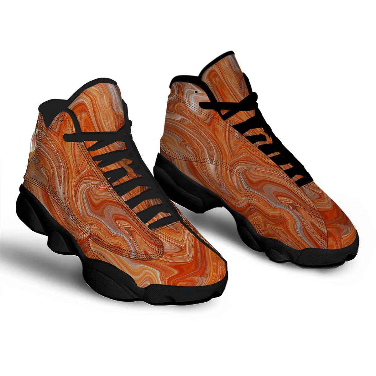 Fractal Psychedelic Trippy Print Black Basketball Shoes-grizzshop