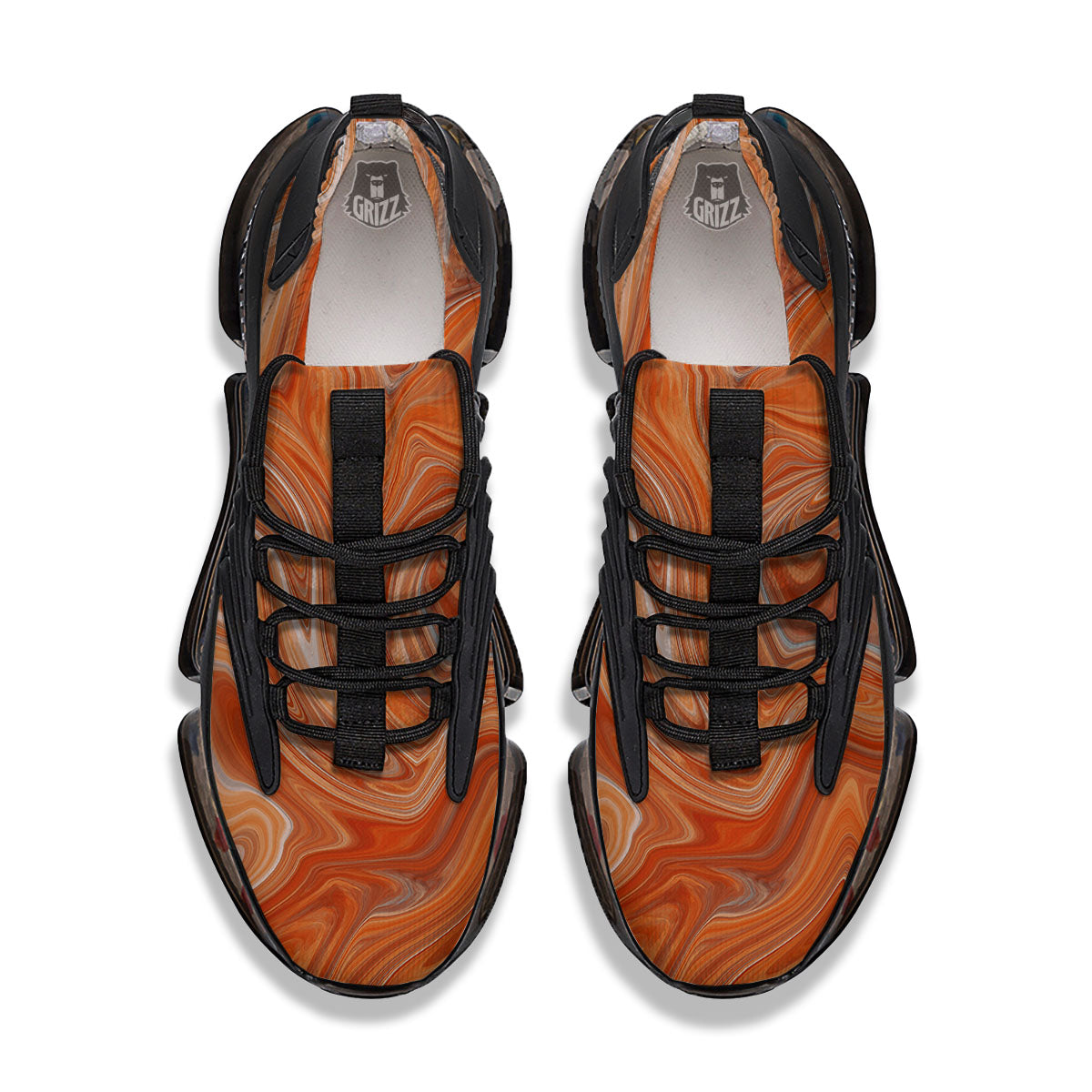 Fractal Psychedelic Trippy Print Black Gym Shoes-grizzshop