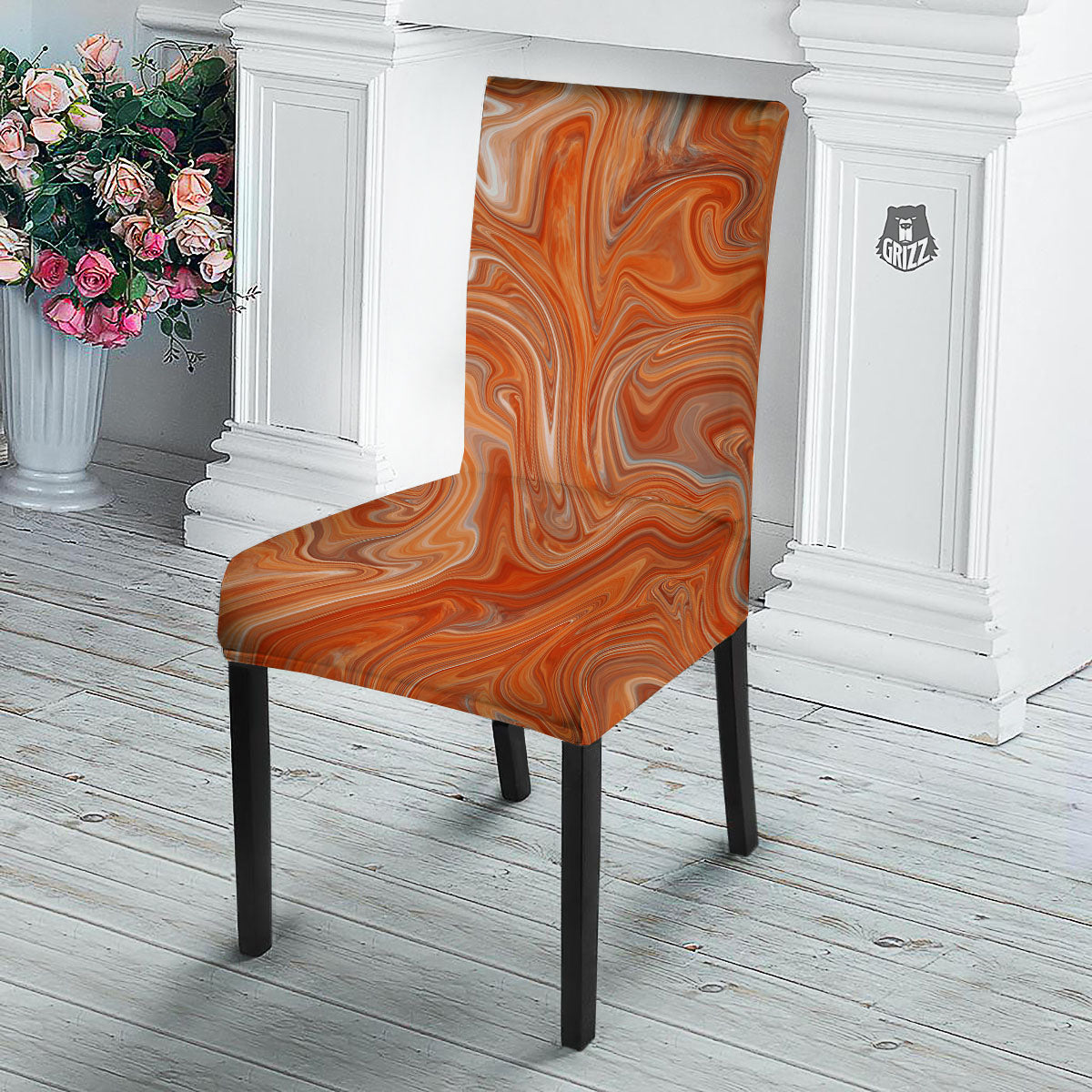 Fractal Psychedelic Trippy Print Dining Chair Slipcover-grizzshop