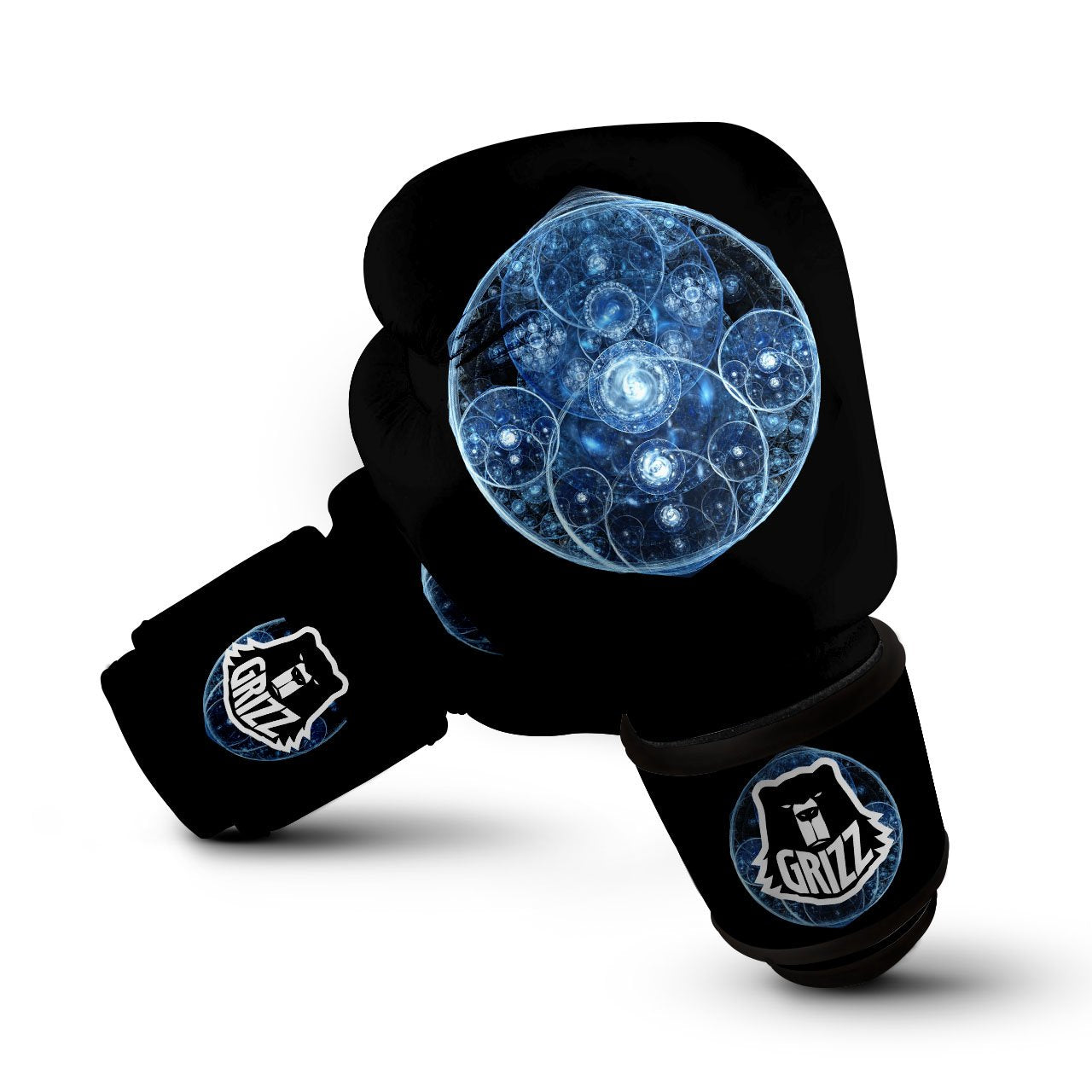 Fractal Steampunk Print Boxing Gloves-grizzshop