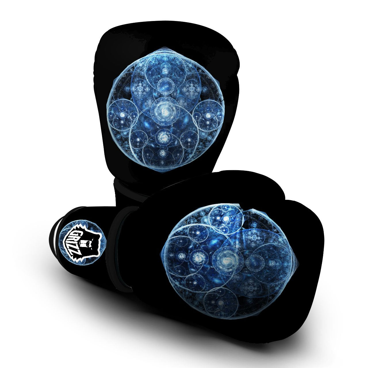 Fractal Steampunk Print Boxing Gloves-grizzshop