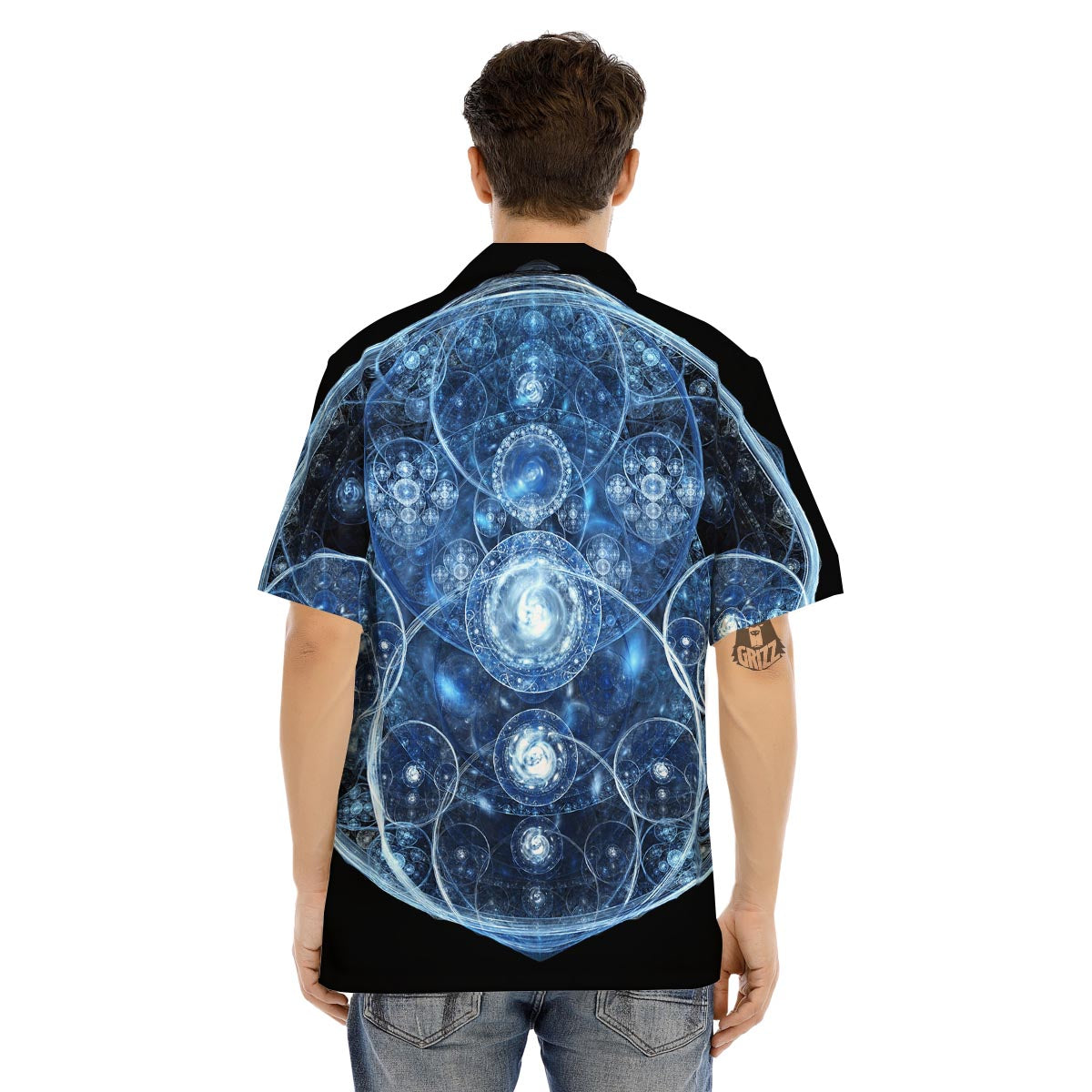 Fractal Steampunk Print Men's Hawaiian Shirt-grizzshop