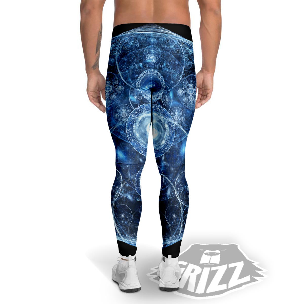 Fractal Steampunk Print Men's Leggings-grizzshop