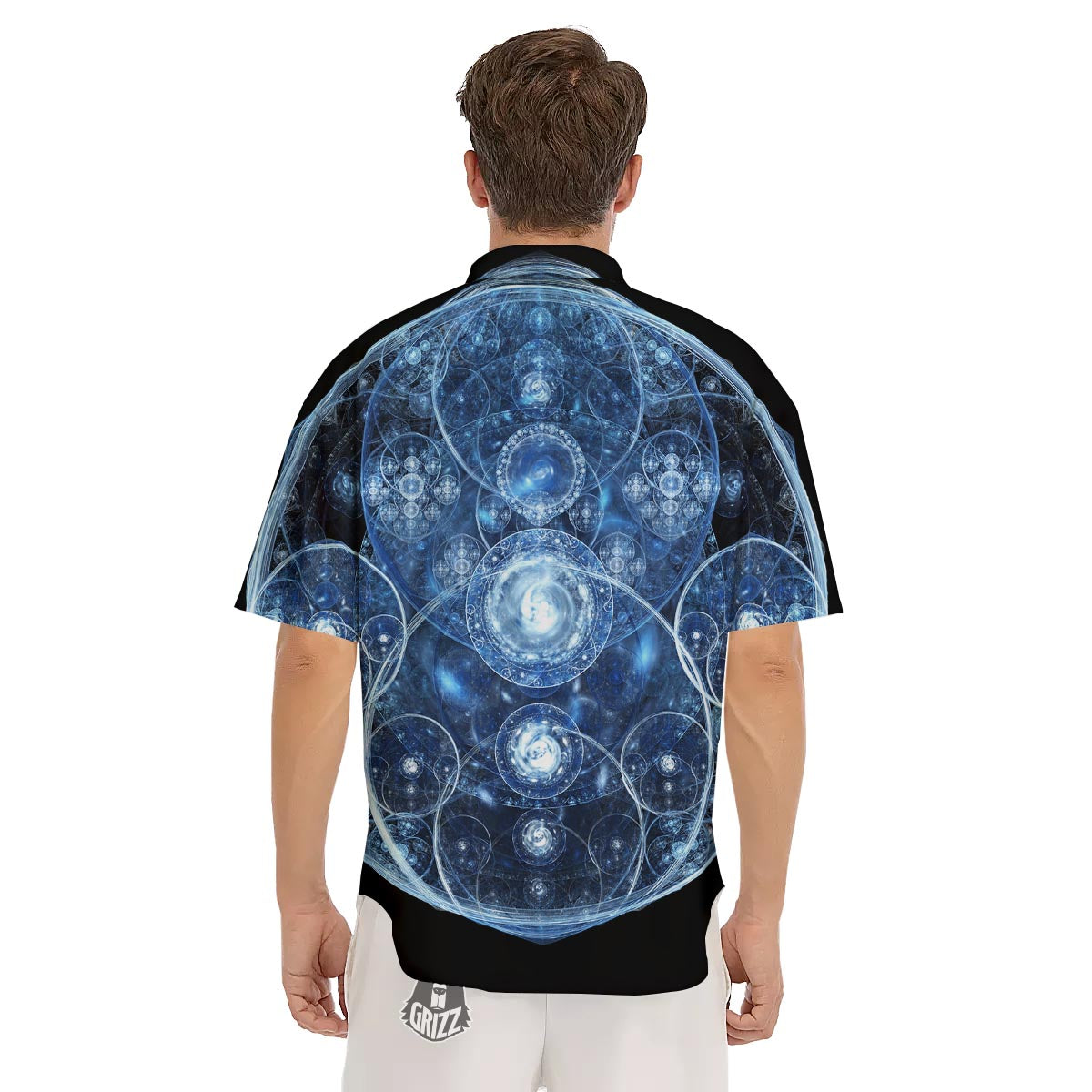 Fractal Steampunk Print Men's Short Sleeve Shirts-grizzshop