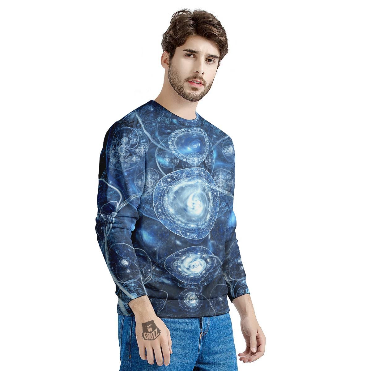 Fractal Steampunk Print Men's Sweatshirt-grizzshop