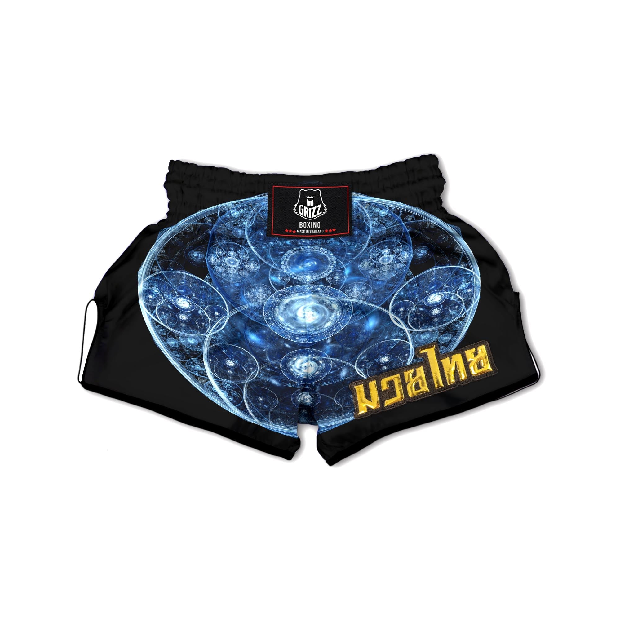 Fractal Steampunk Print Muay Thai Boxing Shorts-grizzshop