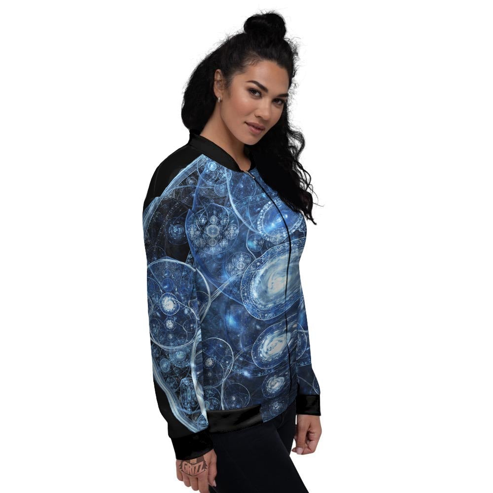 Fractal Steampunk Print Women's Bomber Jacket-grizzshop