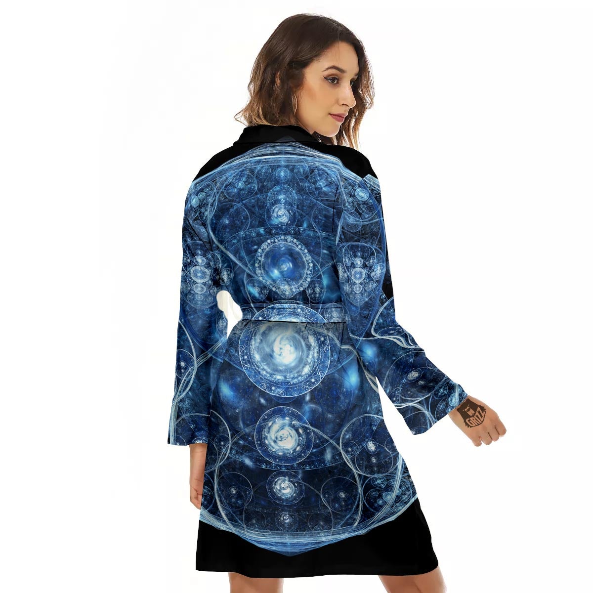 Fractal Steampunk Print Women's Robe-grizzshop