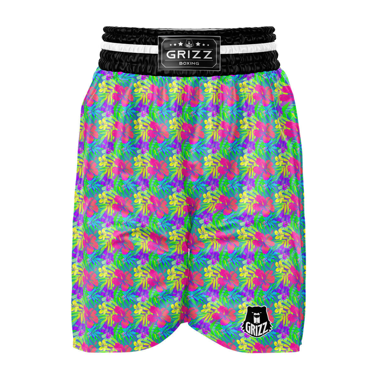 Frangipani Colorful Print Pattern Boxing Shorts-grizzshop