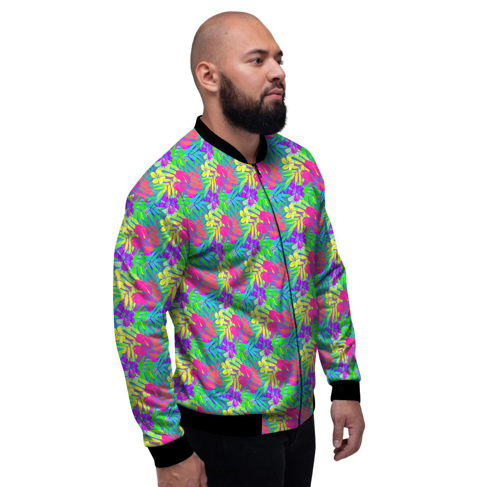Frangipani Colorful Print Pattern Men's Bomber Jacket-grizzshop