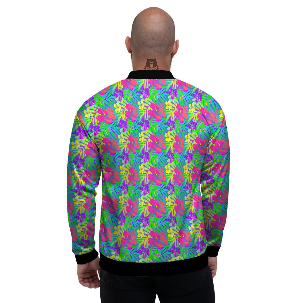 Frangipani Colorful Print Pattern Men's Bomber Jacket-grizzshop