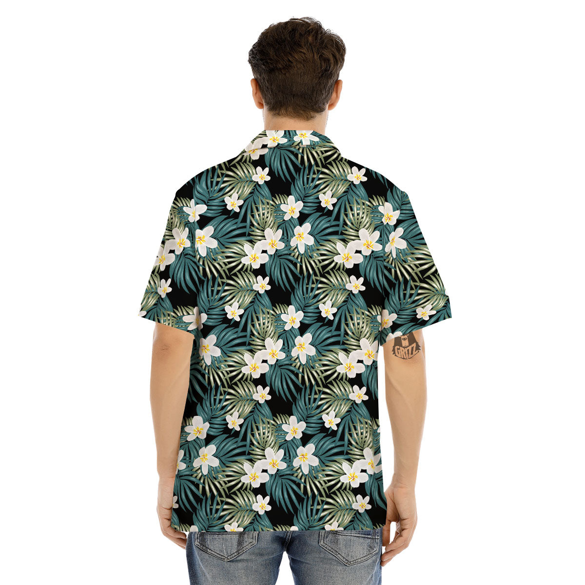 Frangipani Flower Print Pattern Men's Hawaiian Shirt-grizzshop