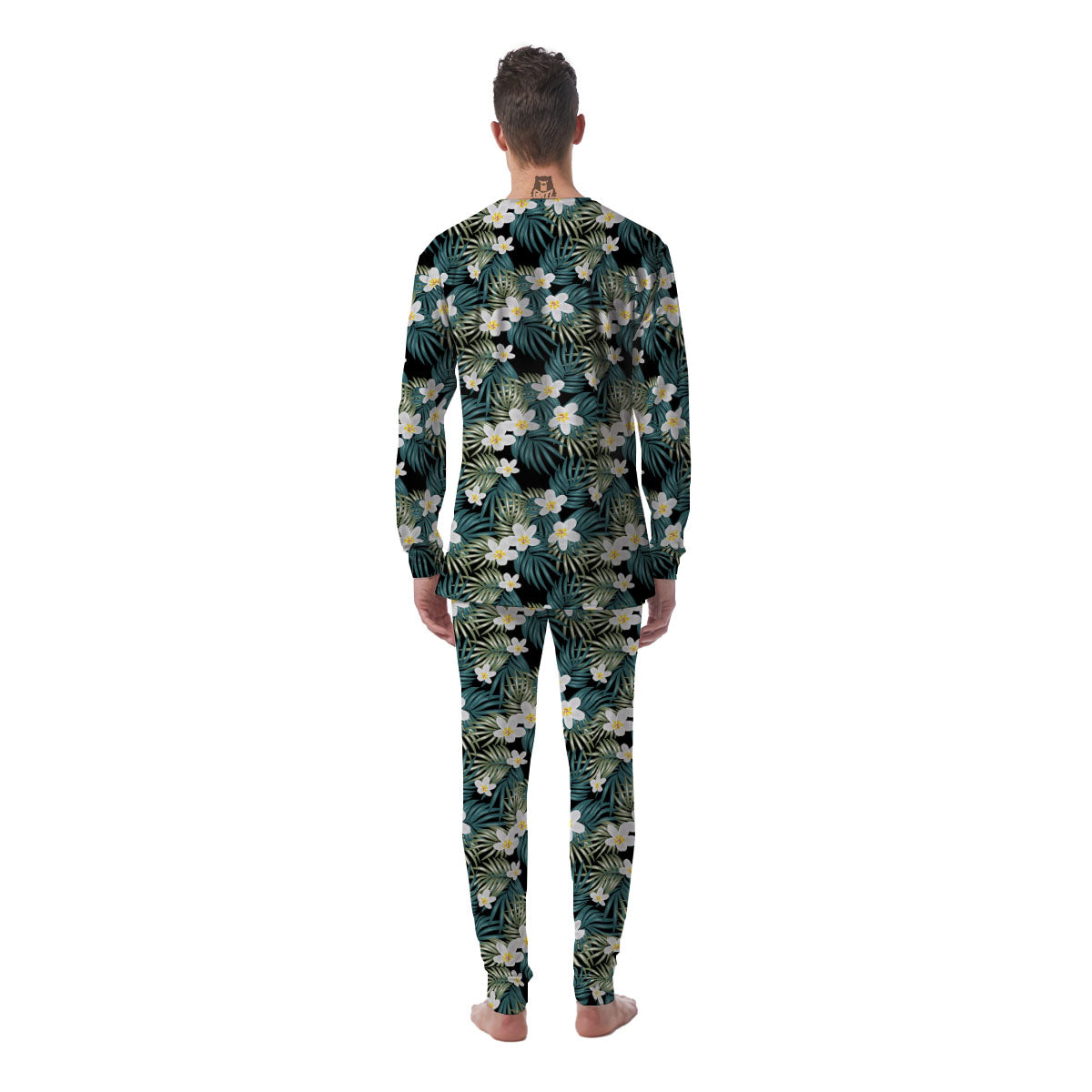 Frangipani Flower Print Pattern Men's Pajamas-grizzshop