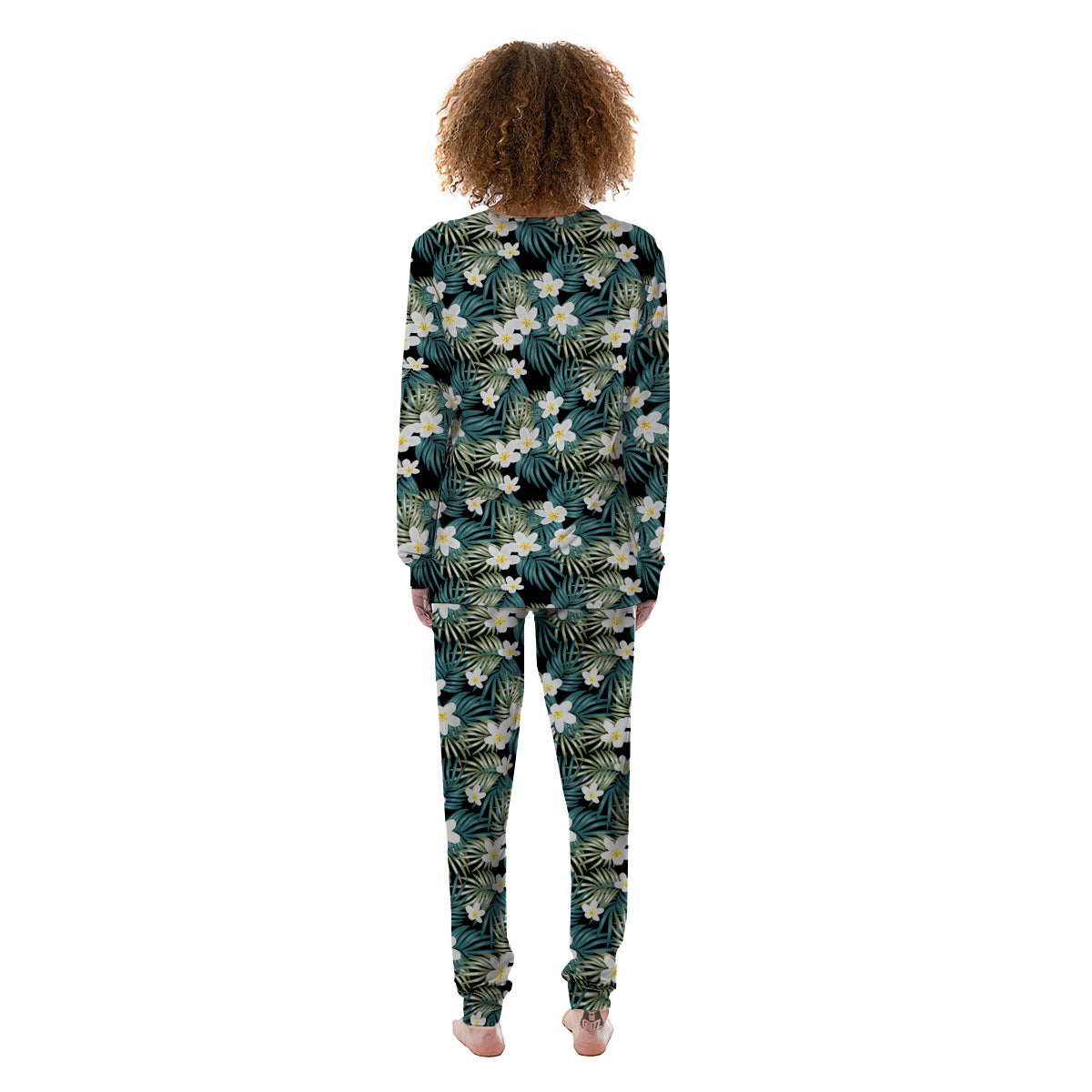 Frangipani Flower Print Pattern Women's Pajamas-grizzshop