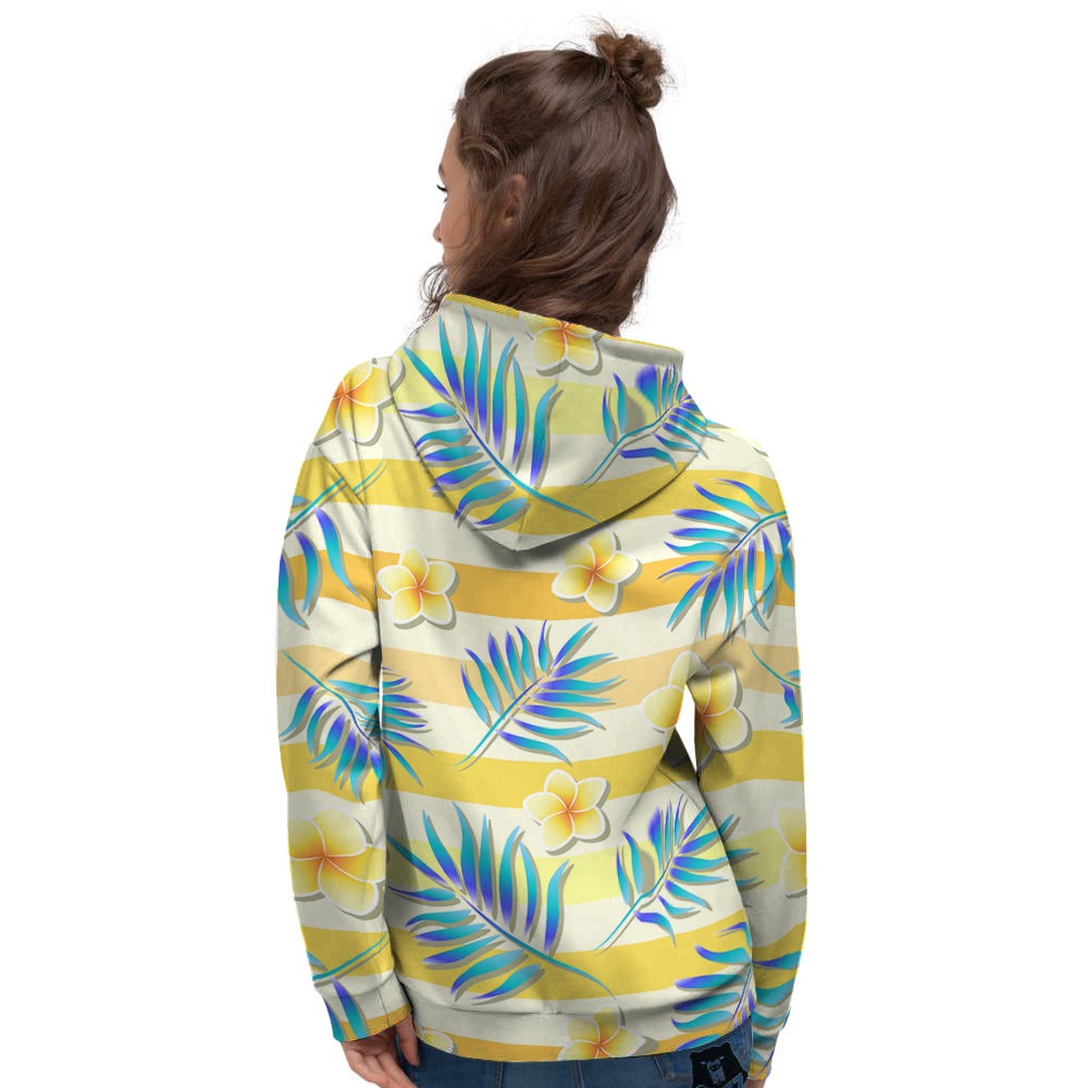 Frangipani Yellow Print Pattern Women's Hoodie-grizzshop