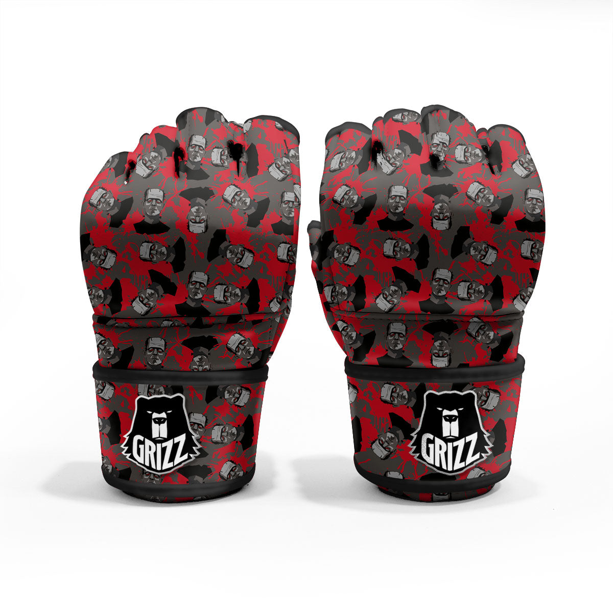 Frankenstein Horror Print Pattern MMA Gloves-grizzshop