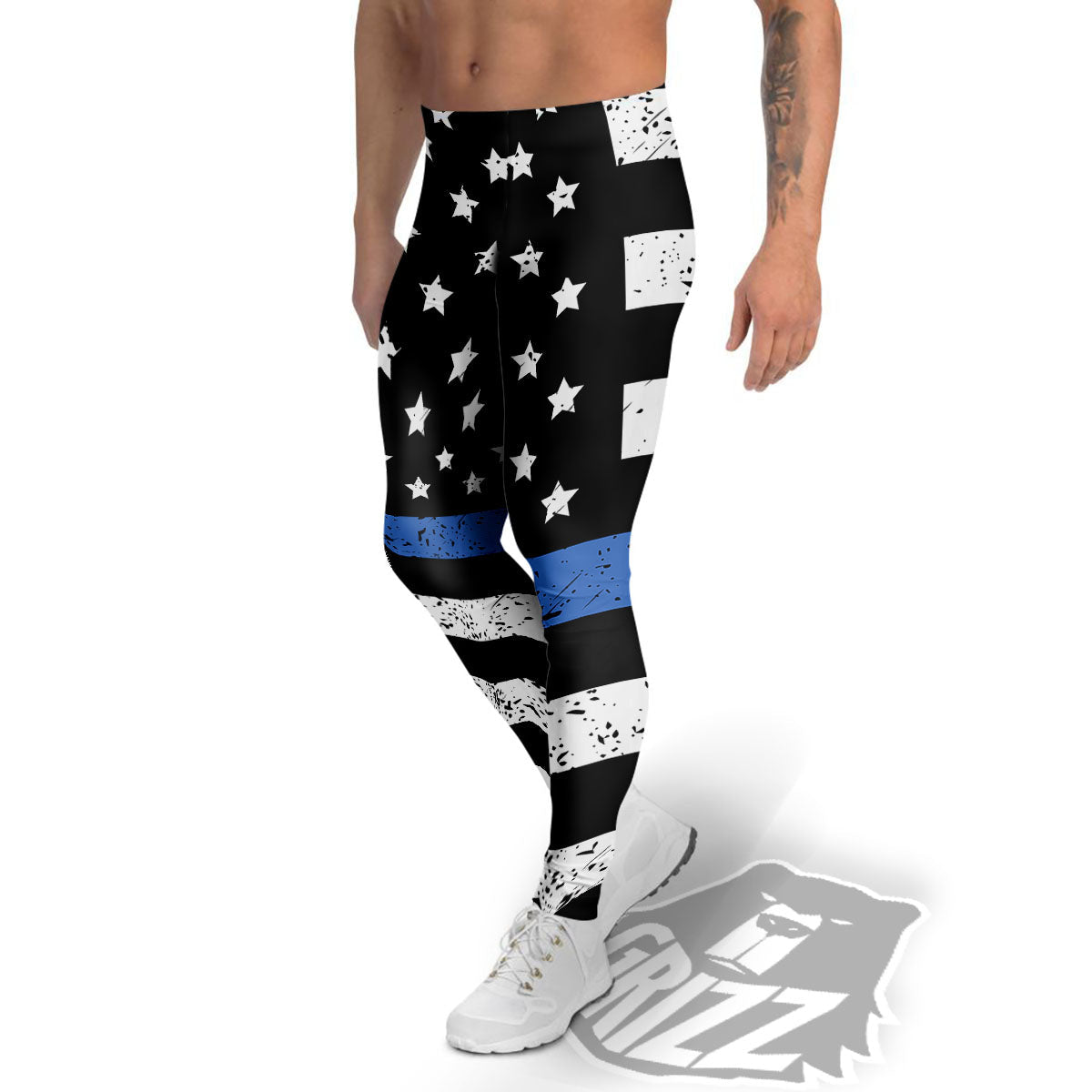 Freedom Life American Flag Print Men's Leggings-grizzshop