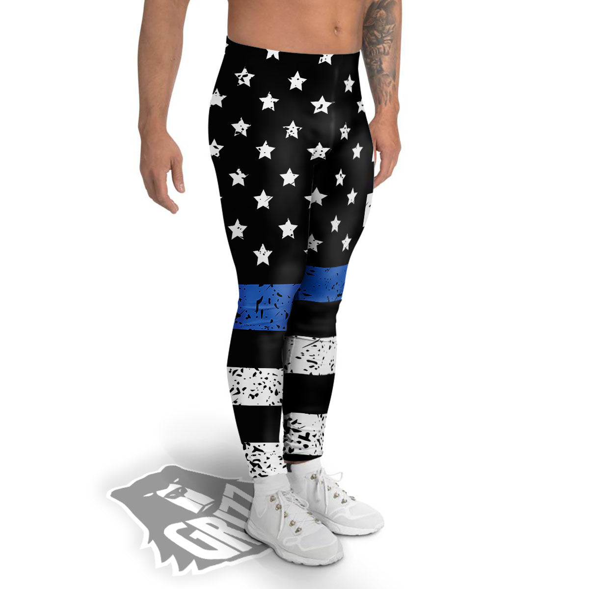 Freedom Life American Flag Print Men's Leggings-grizzshop