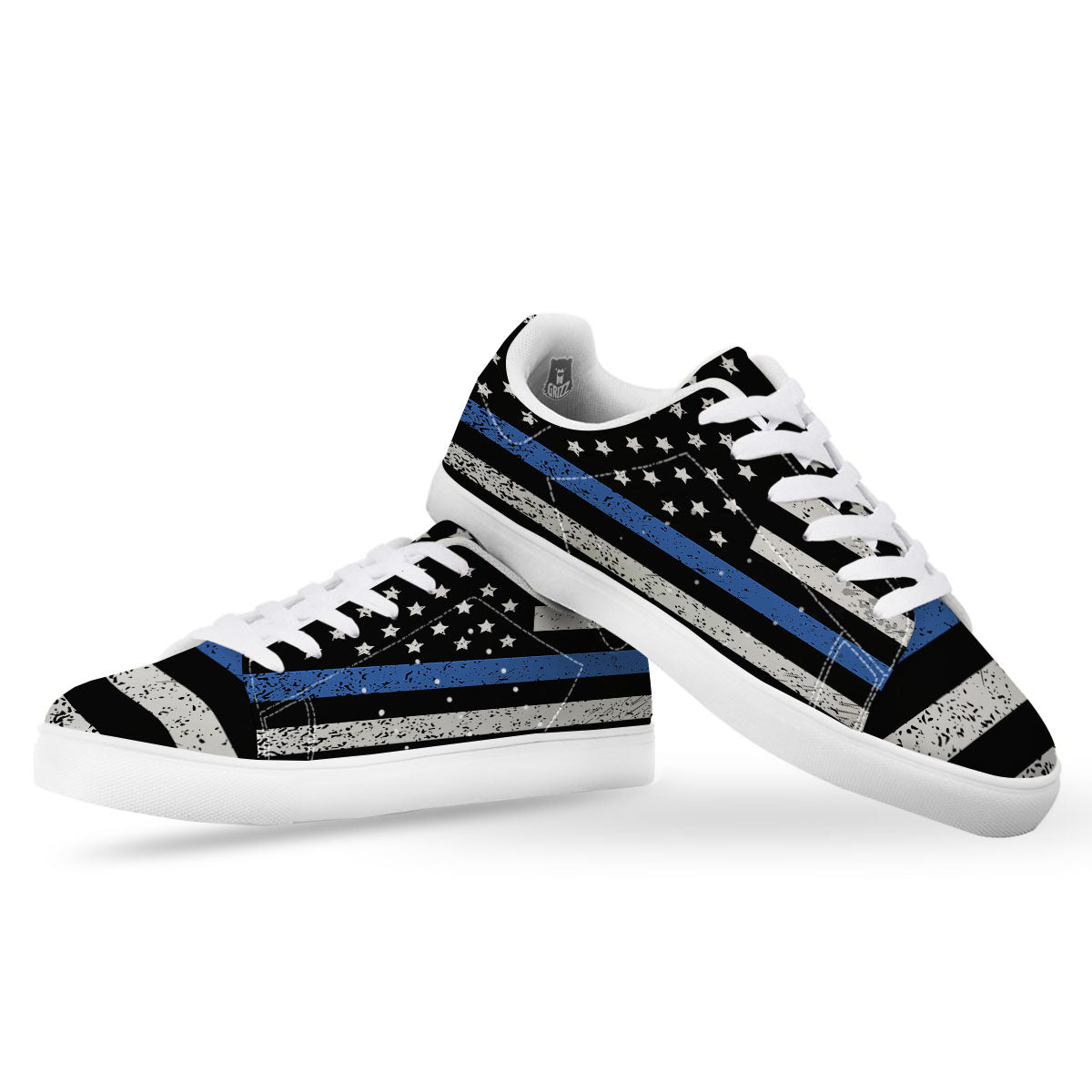 Freedom Life American Flag Print White Low Top Sneakers-grizzshop