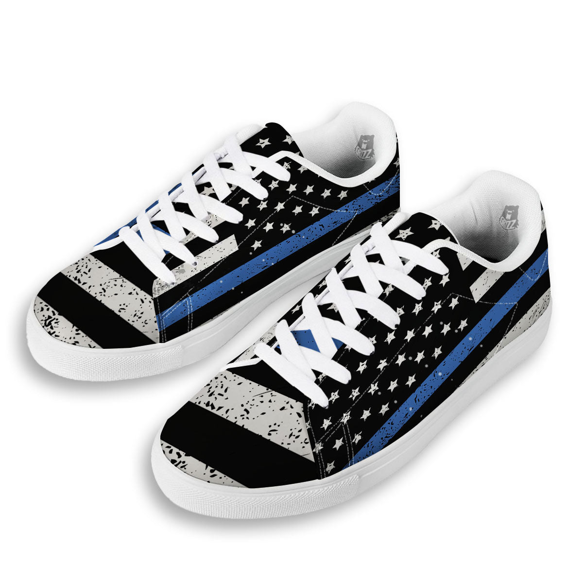 Freedom Life American Flag Print White Low Top Sneakers-grizzshop