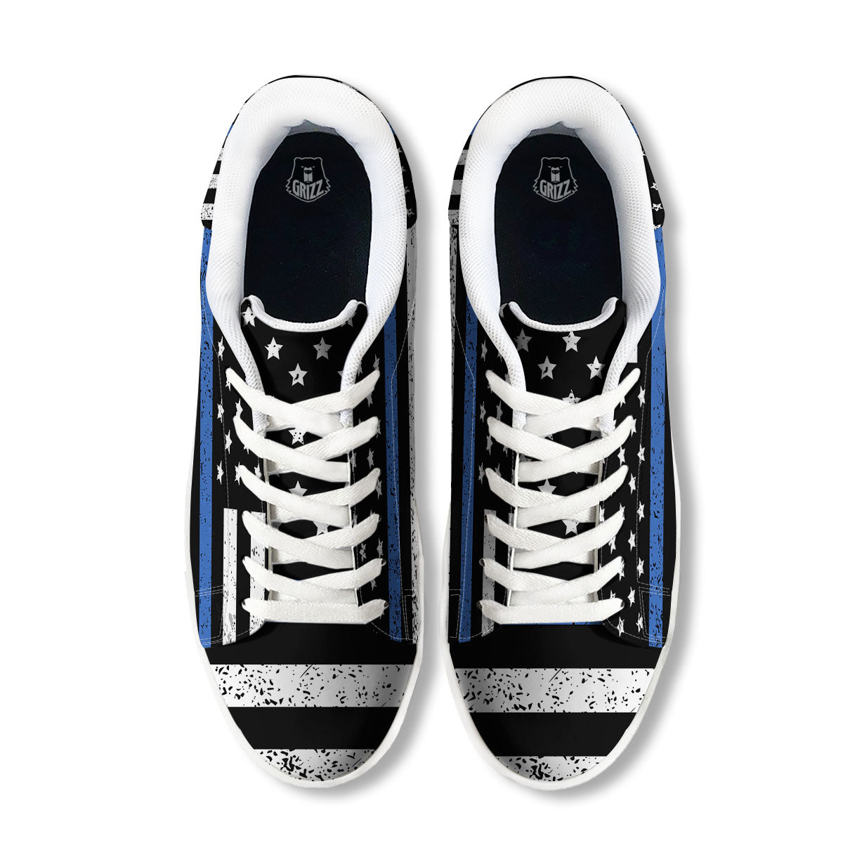 Freedom Life American Flag Print White Low Top Sneakers-grizzshop