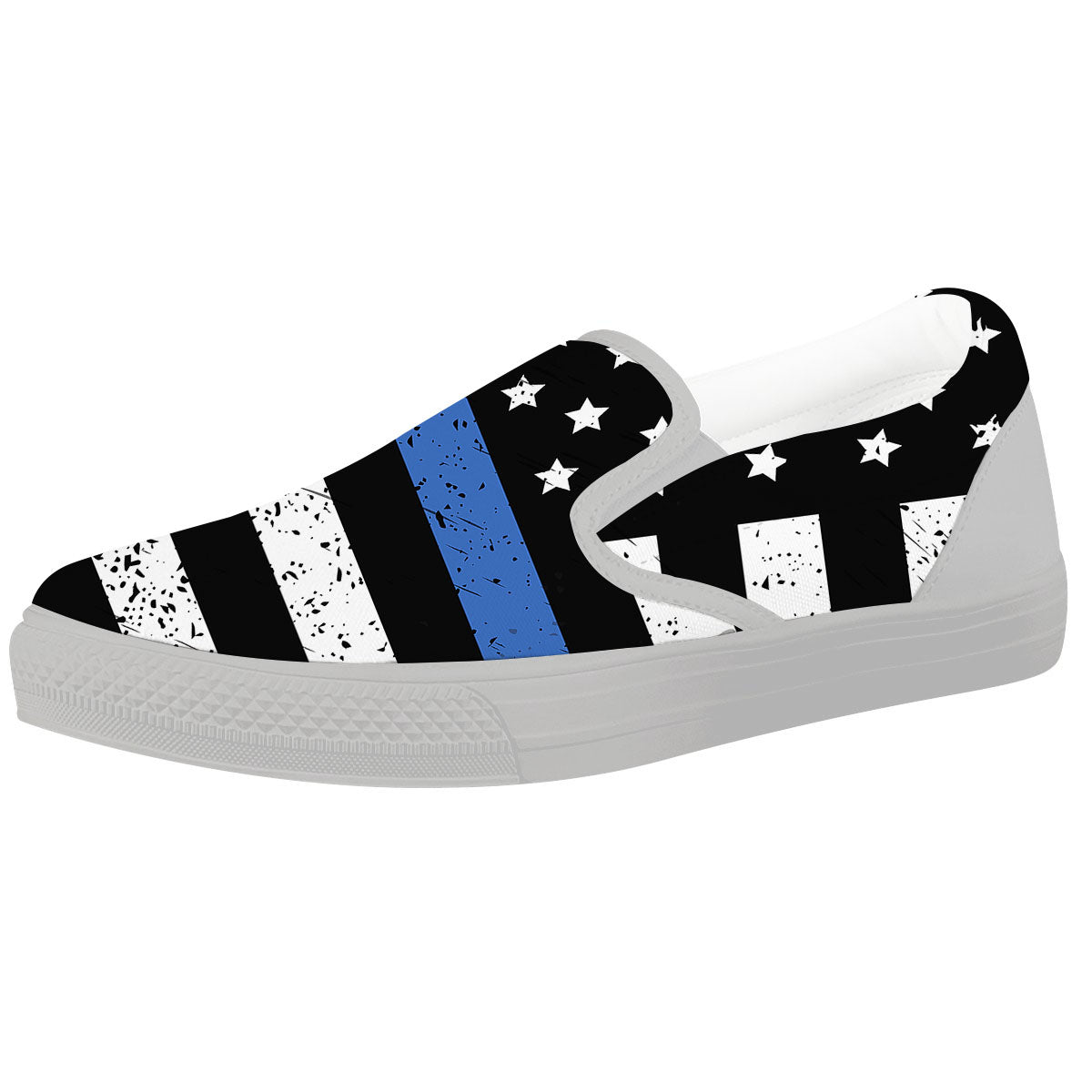 Freedom Life American Flag Print White Slip On Shoes-grizzshop