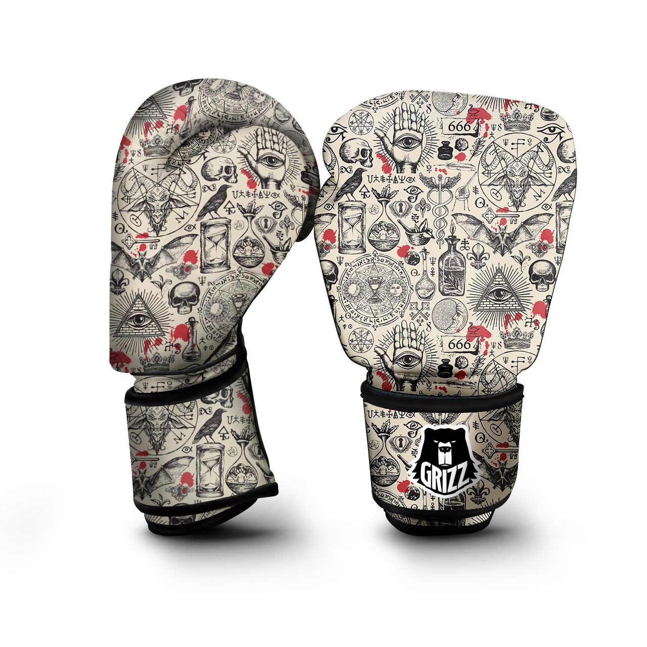 Freemason Satanic Gothic Witch Boxing Gloves-grizzshop