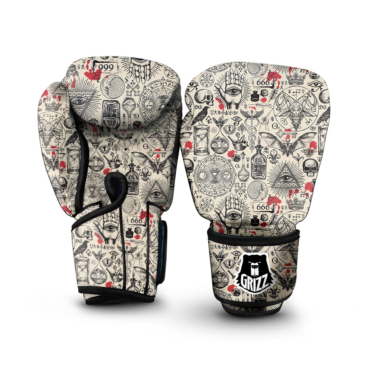 Freemason Satanic Gothic Witch Boxing Gloves-grizzshop