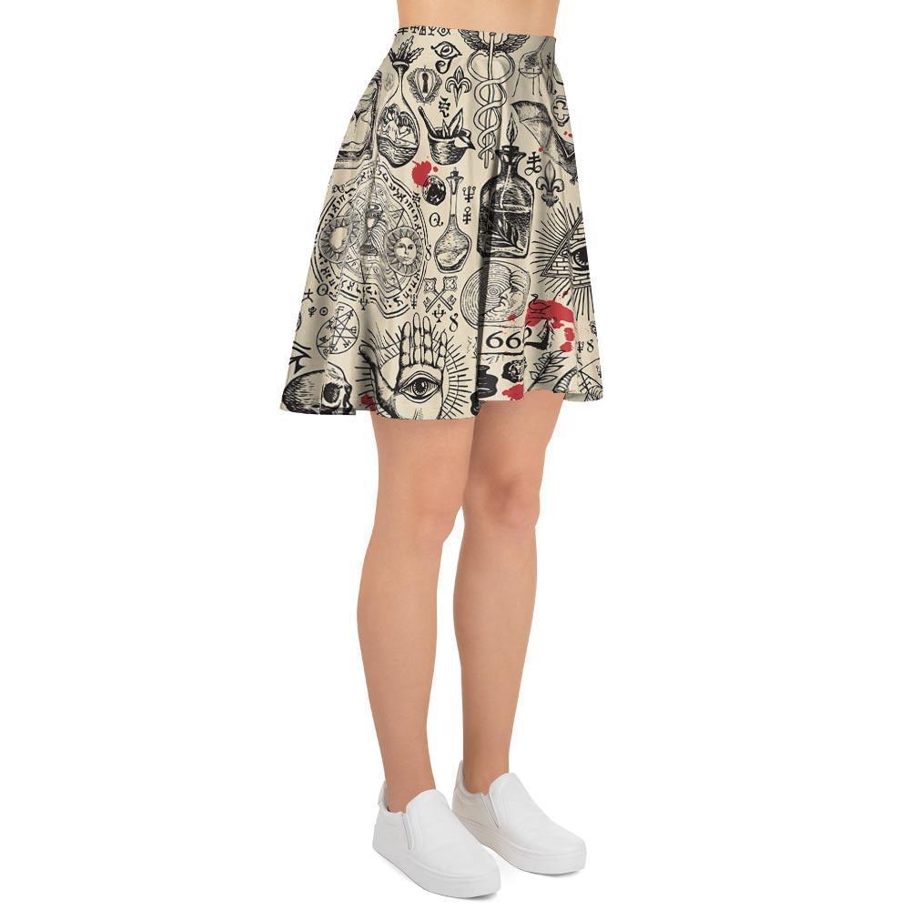 Freemason Satanic Gothic Witch Women's Skirt-grizzshop