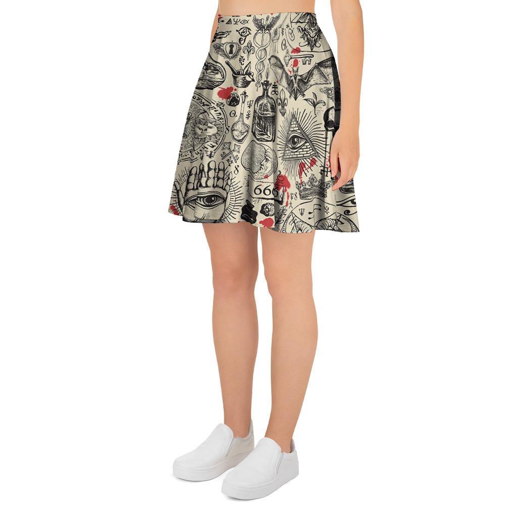 Freemason Satanic Gothic Witch Women's Skirt-grizzshop