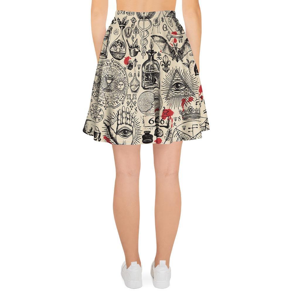 Freemason Satanic Gothic Witch Women's Skirt-grizzshop