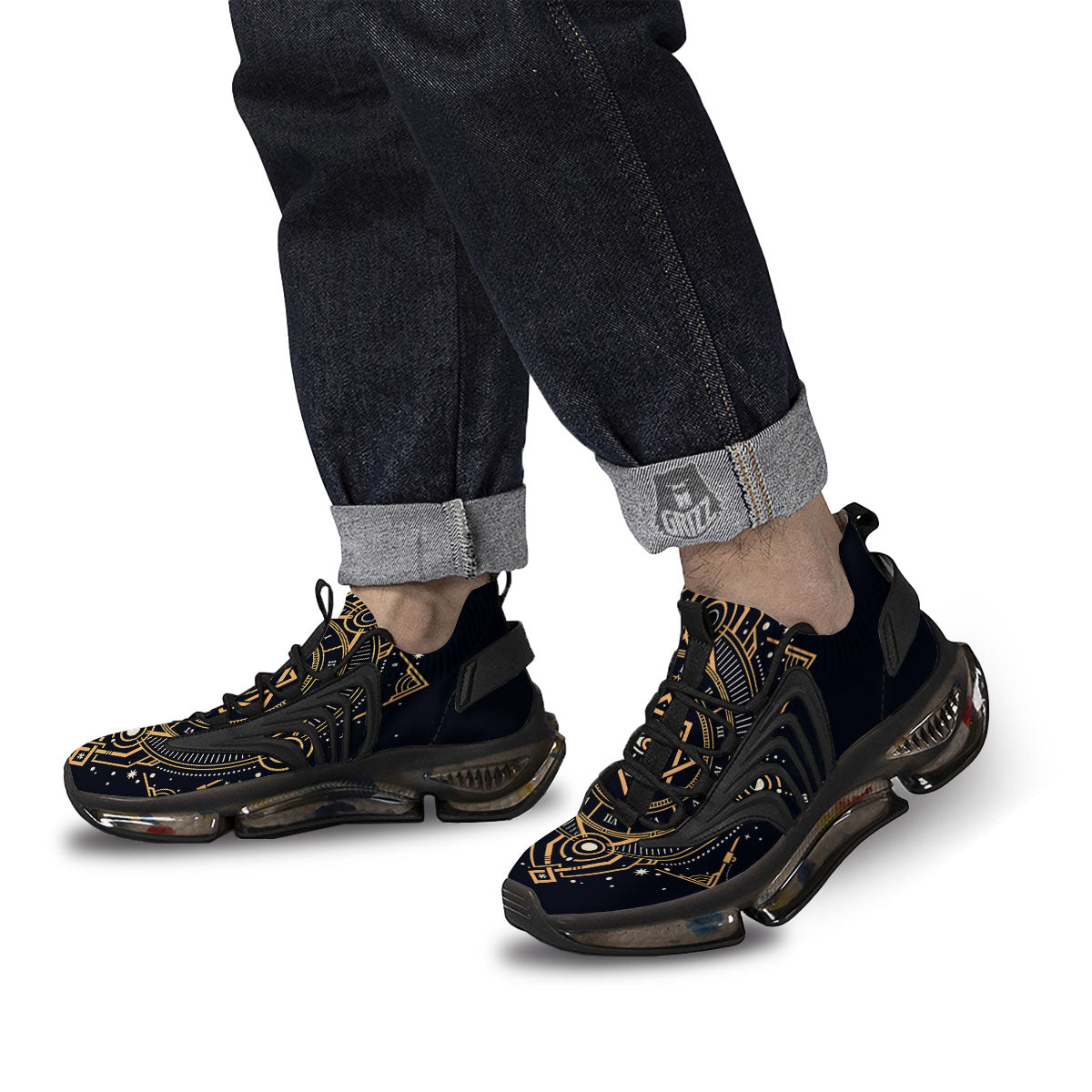 Freemasonry Masonic Eye Print Black Gym Shoes-grizzshop
