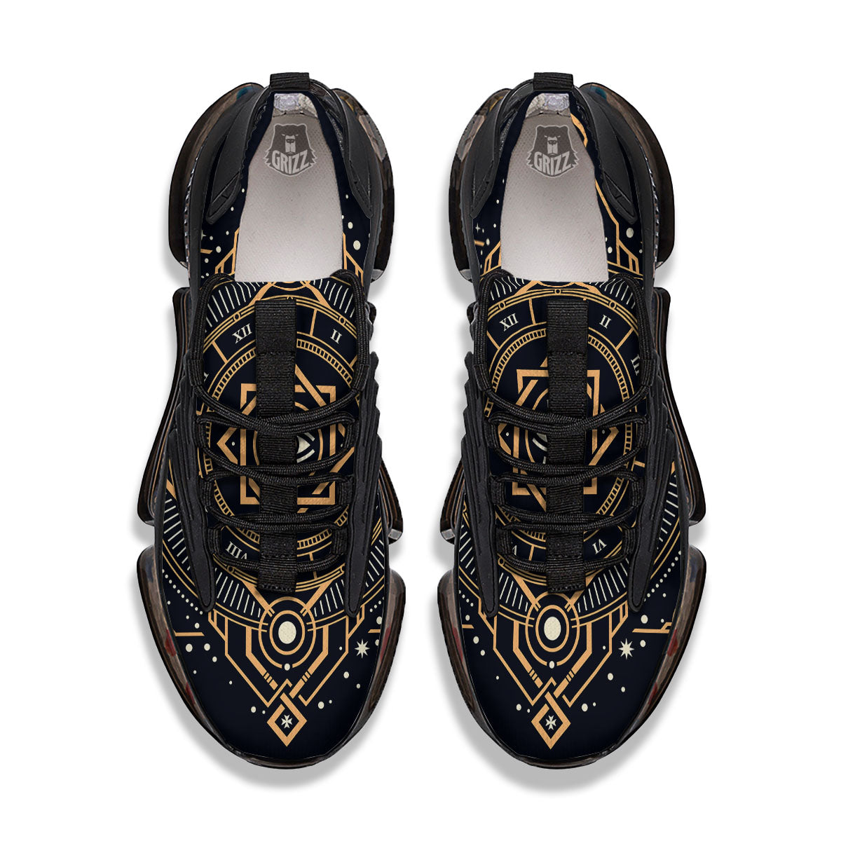 Freemasonry Masonic Eye Print Black Gym Shoes-grizzshop
