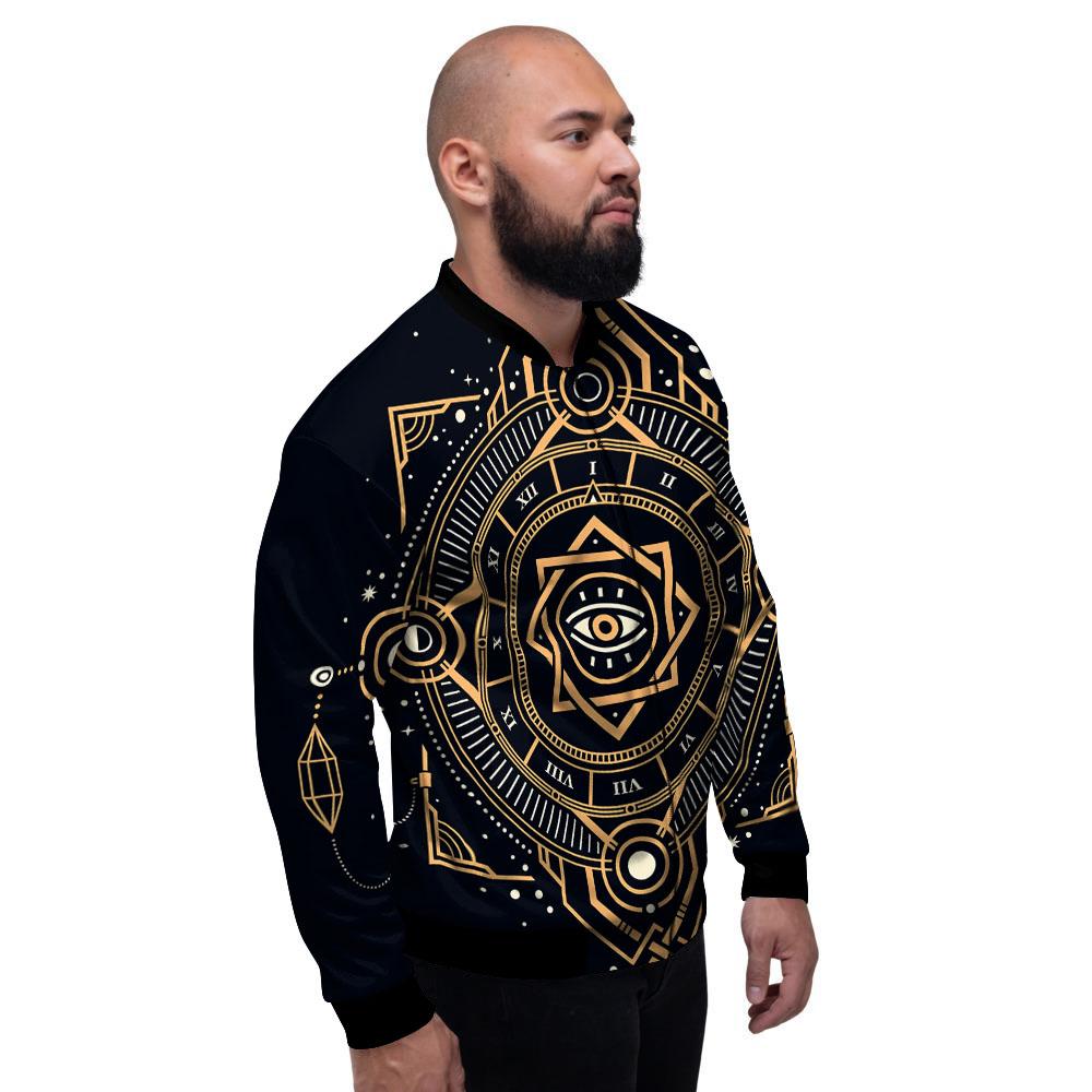Freemasonry Masonic Eye Print Men's Bomber Jacket-grizzshop
