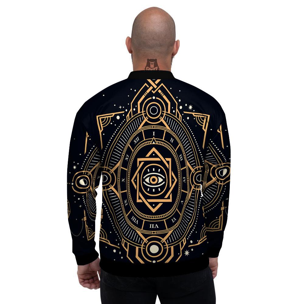 Freemasonry Masonic Eye Print Men's Bomber Jacket-grizzshop