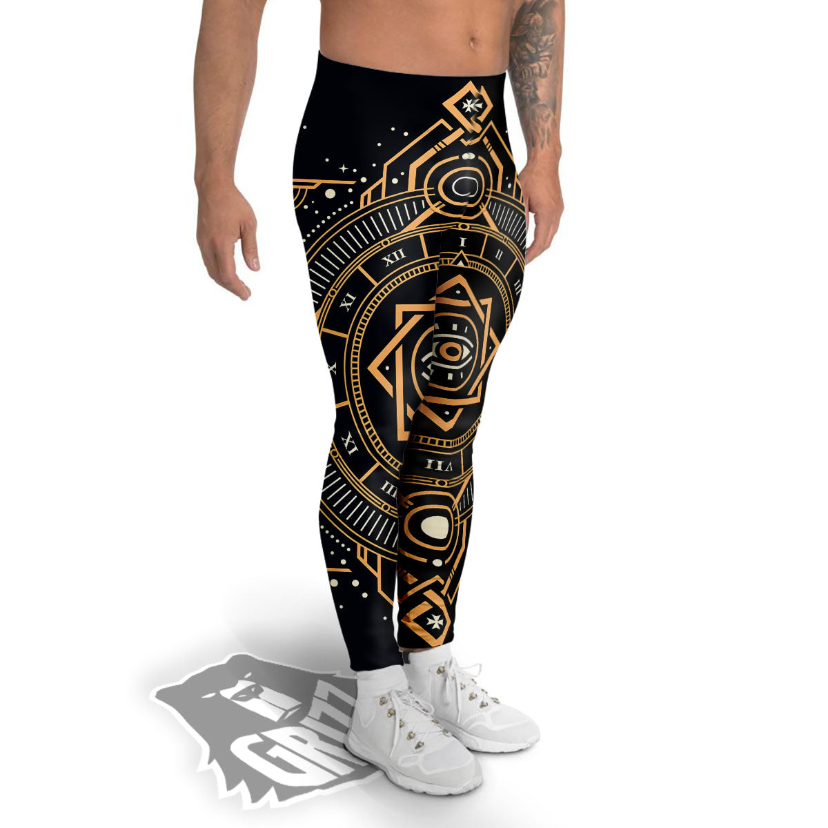 Freemasonry Masonic Eye Print Men's Leggings-grizzshop