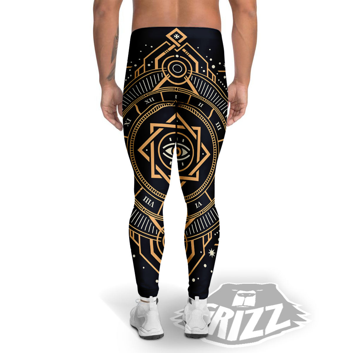 Freemasonry Masonic Eye Print Men's Leggings-grizzshop