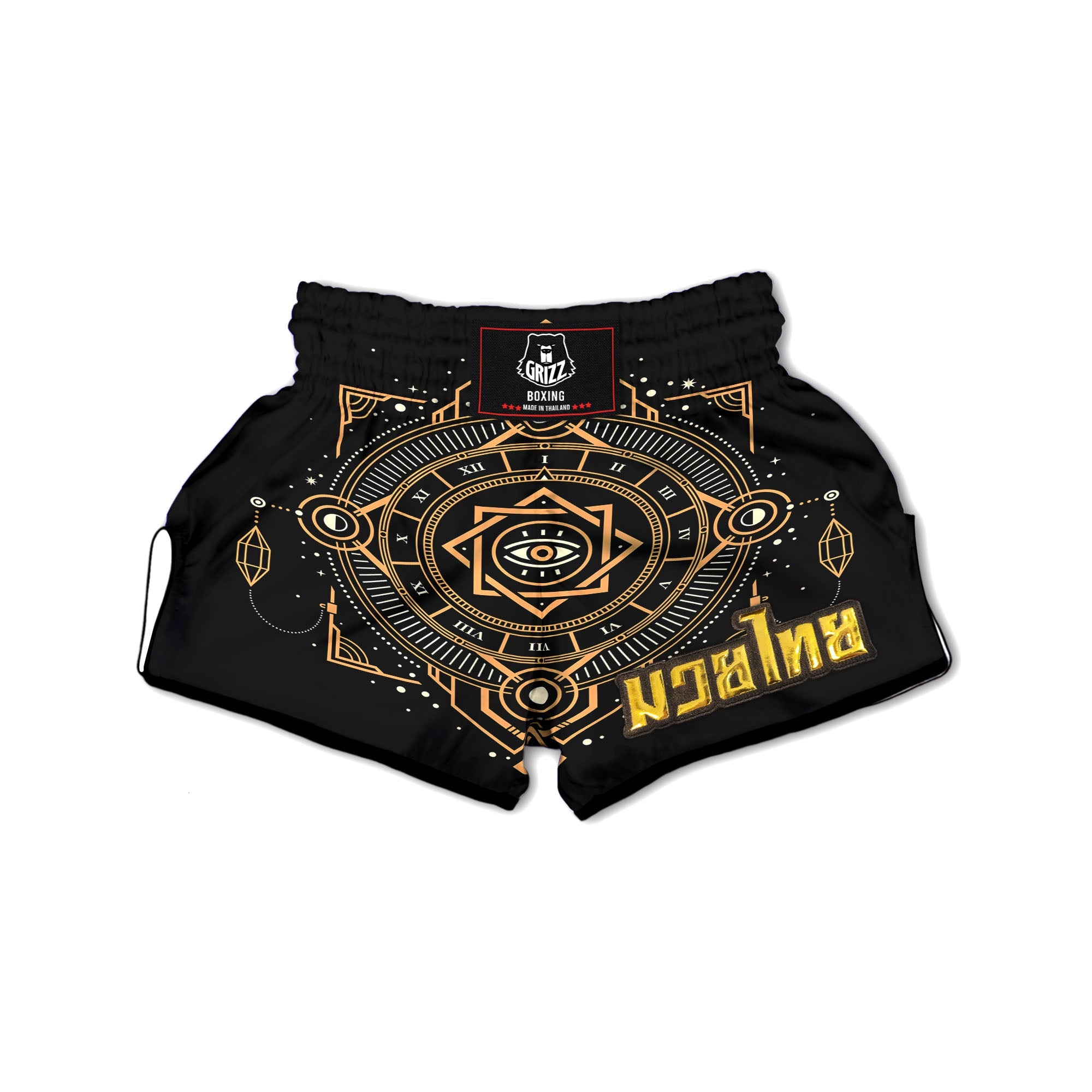 Freemasonry Masonic Eye Print Muay Thai Boxing Shorts-grizzshop
