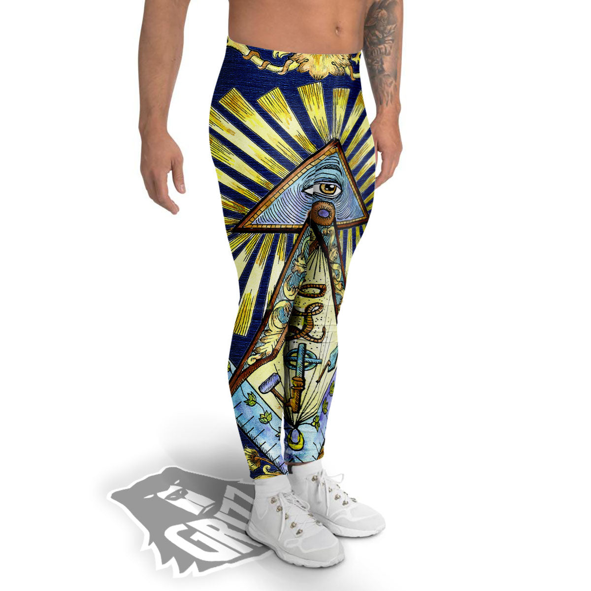 Freemasonry Masonic Vintage Print Men's Leggings-grizzshop