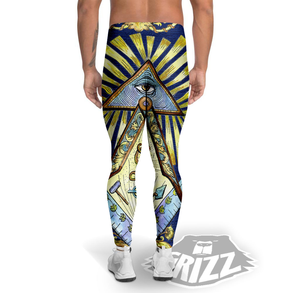 Freemasonry Masonic Vintage Print Men's Leggings-grizzshop