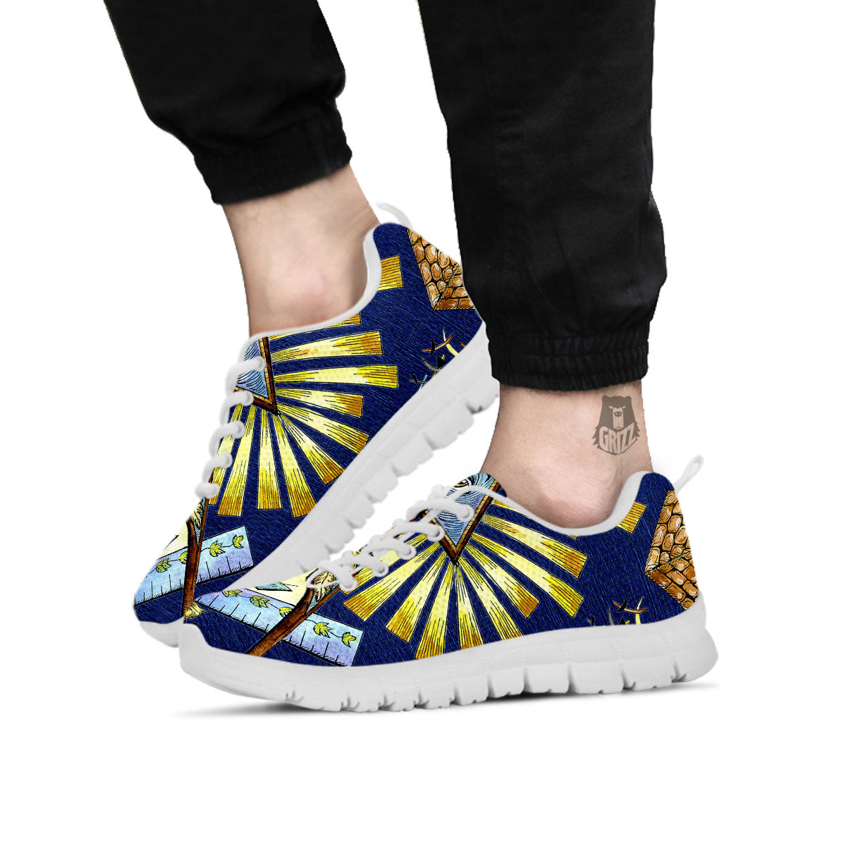 Freemasonry Masonic Vintage Print White Sneaker-grizzshop